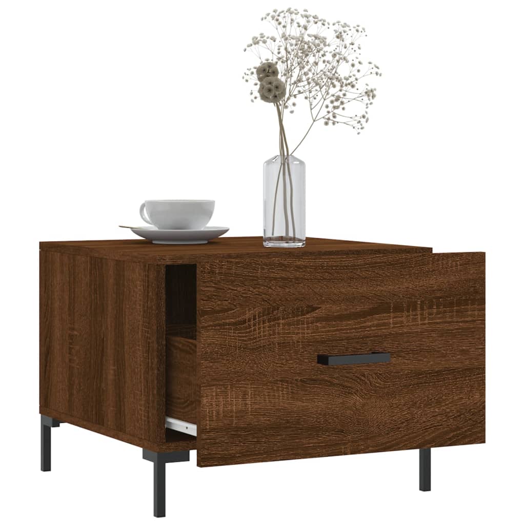 Sofaborde 2 stk Brun eg look 50x50x40 cm træmateriale