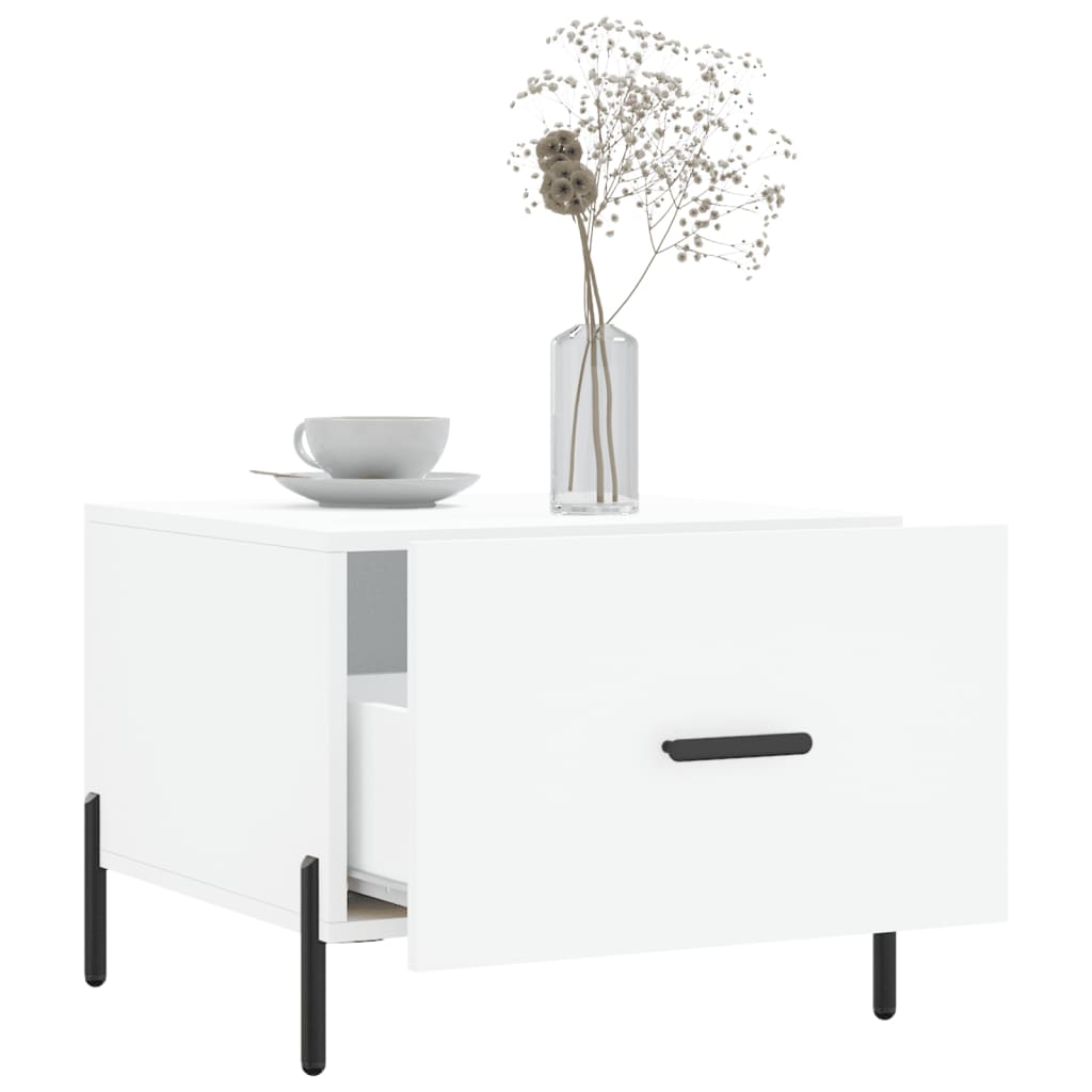 Sofaborde 2 stk Hvid 50x50x40 cm Træmateriale