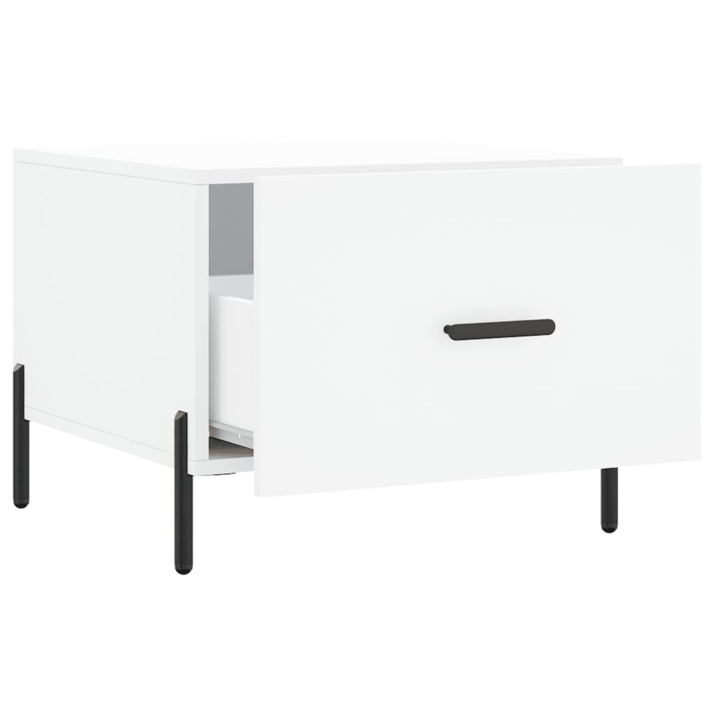 Sofaborde 2 stk Hvid 50x50x40 cm Træmateriale