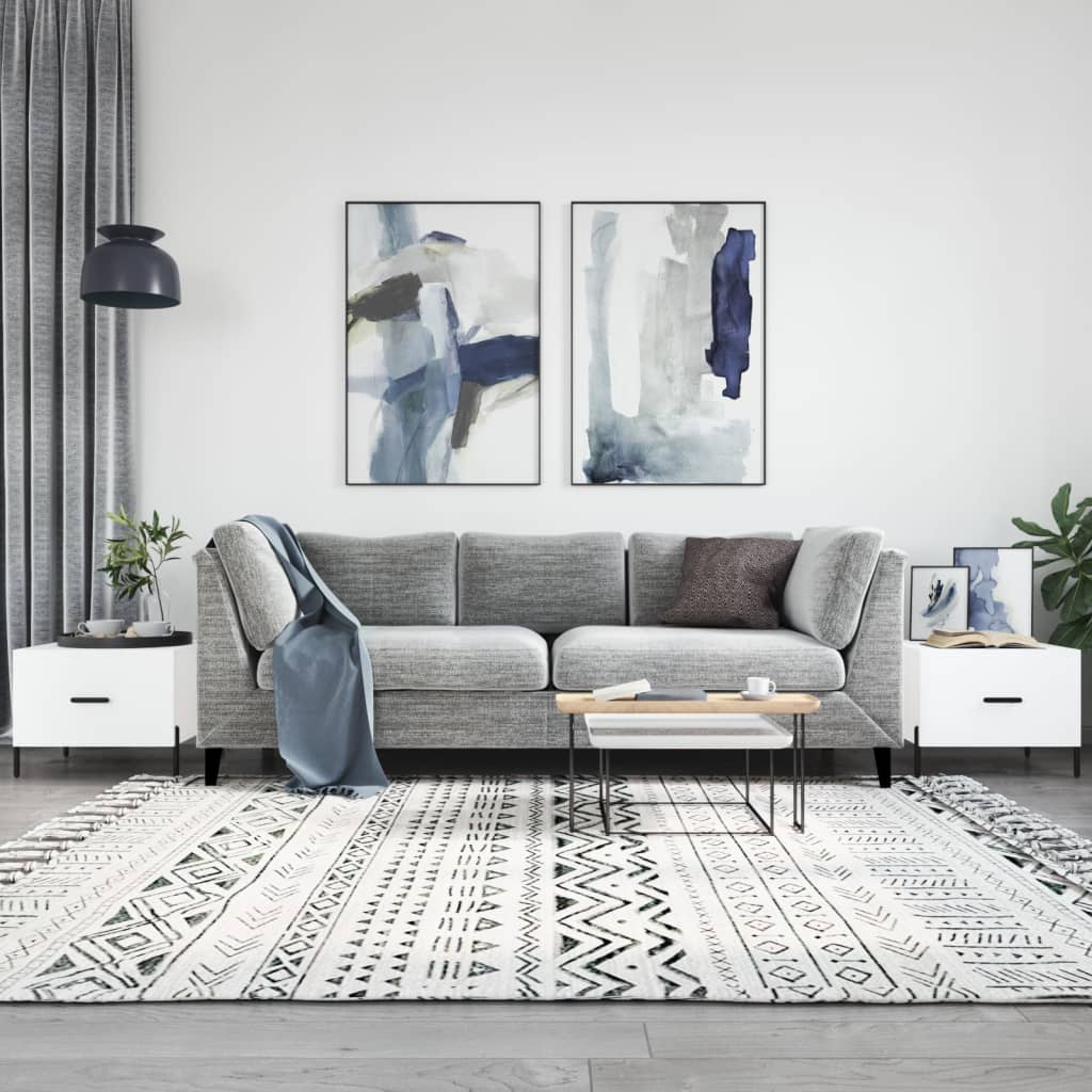 Sofaborde 2 stk Hvid 50x50x40 cm Træmateriale