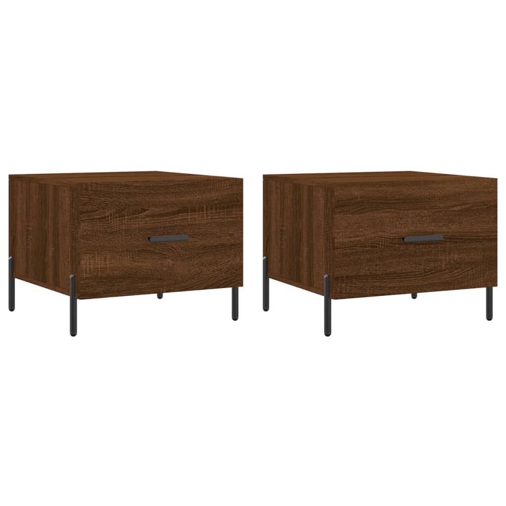 Sofaborde 2 stk Brun eg look 50x50x40 cm træmateriale