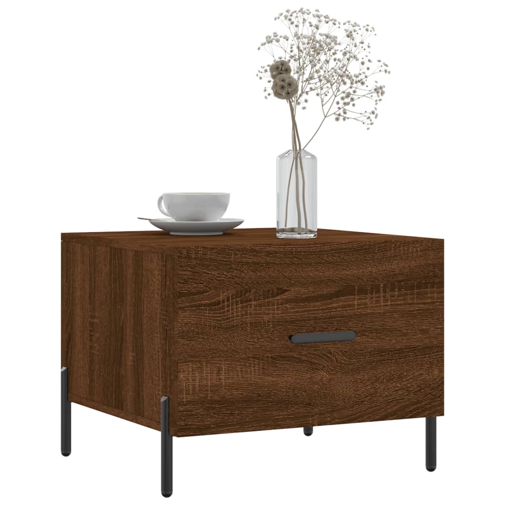 Sofaborde 2 stk Brun eg look 50x50x40 cm træmateriale