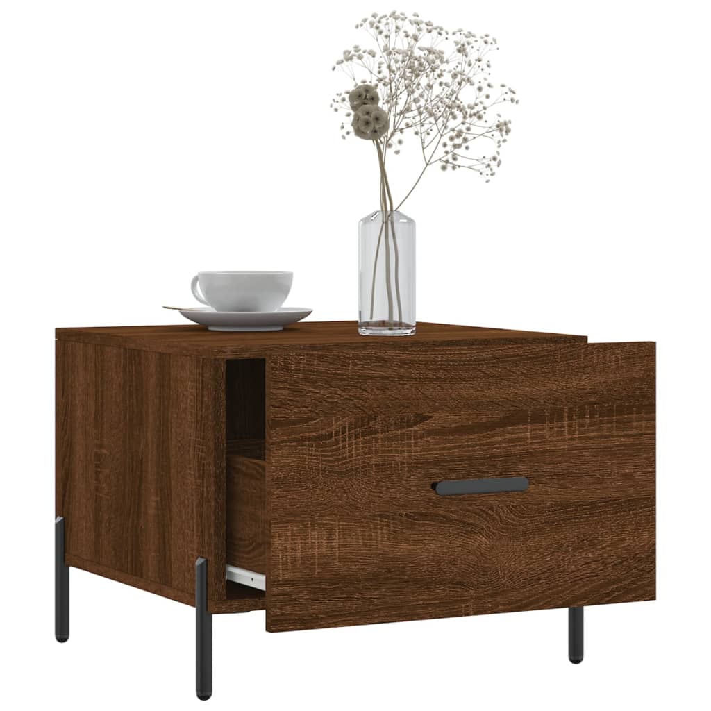 Sofaborde 2 stk Brun eg look 50x50x40 cm træmateriale