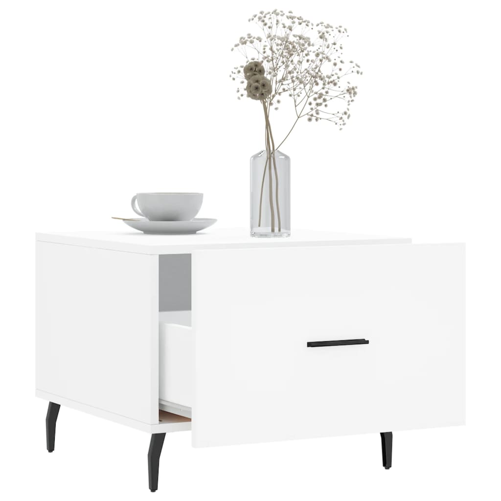 Sofaborde 2 stk Hvid 50x50x40 cm Træmateriale