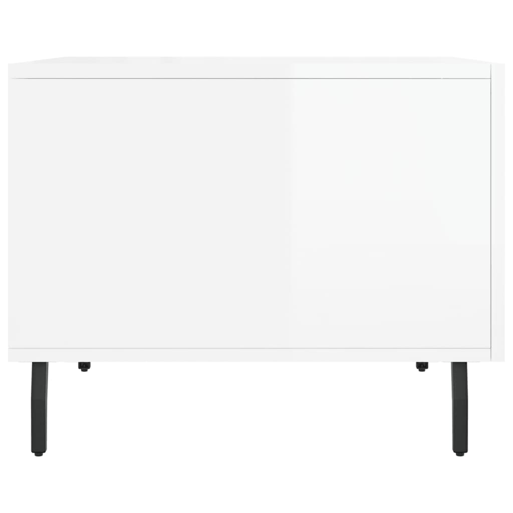 Sofaborde 2 stk Højglans hvid 50x50x40 cm træmateriale