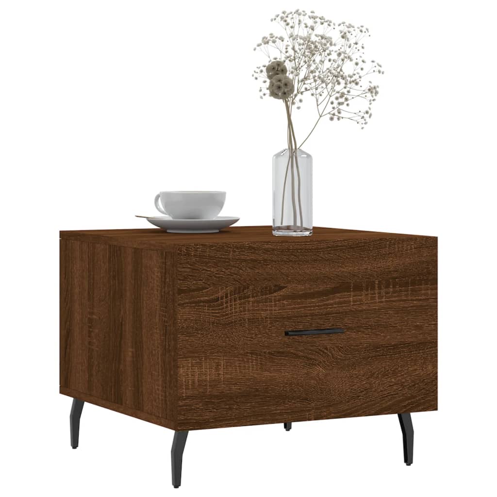 Sofaborde 2 stk Brun eg look 50x50x40 cm træmateriale