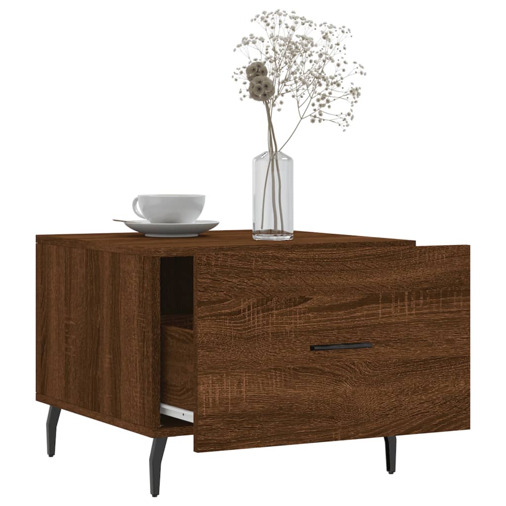 Sofaborde 2 stk Brun eg look 50x50x40 cm træmateriale