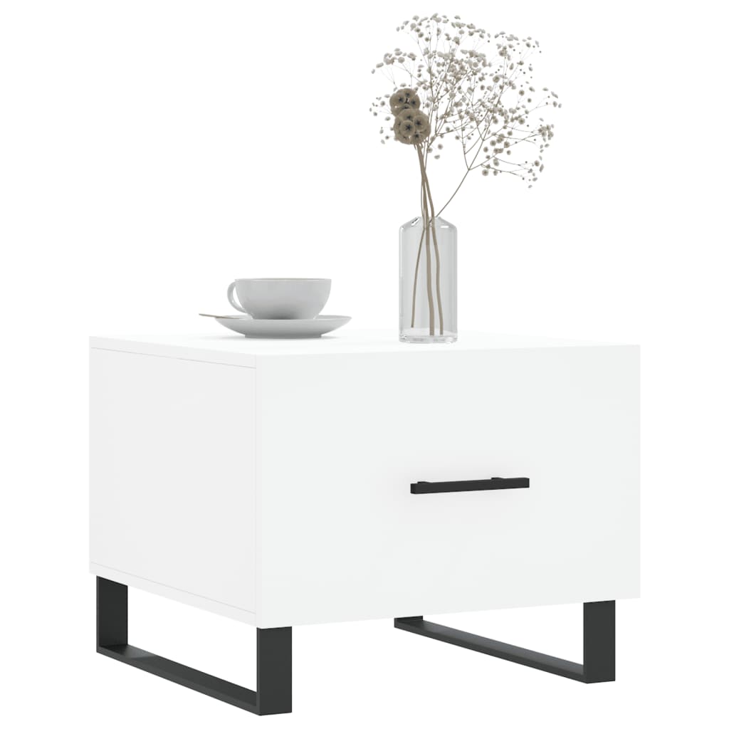 Sofaborde 2 stk Hvid 50x50x40 cm Træmateriale