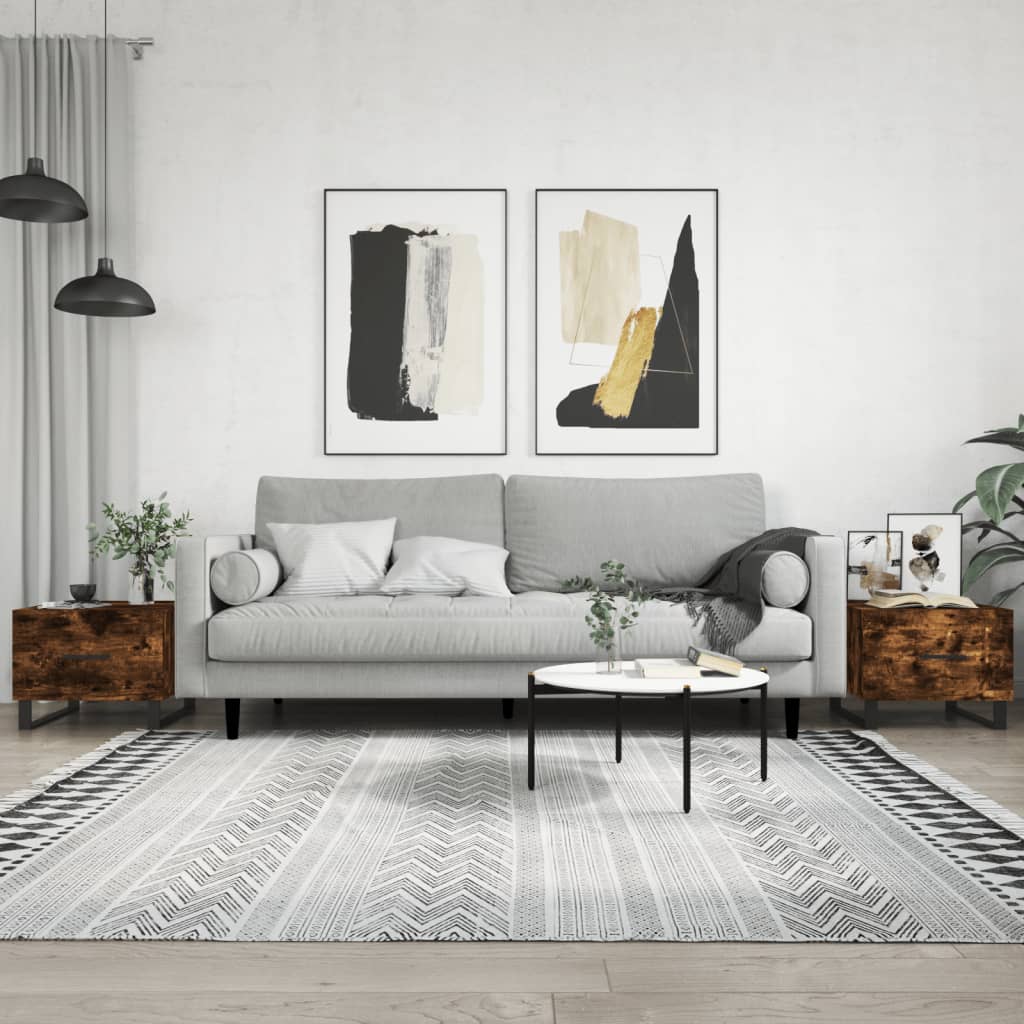 Sofaborde 2 stk Røget eg 50x50x40 cm træmateriale