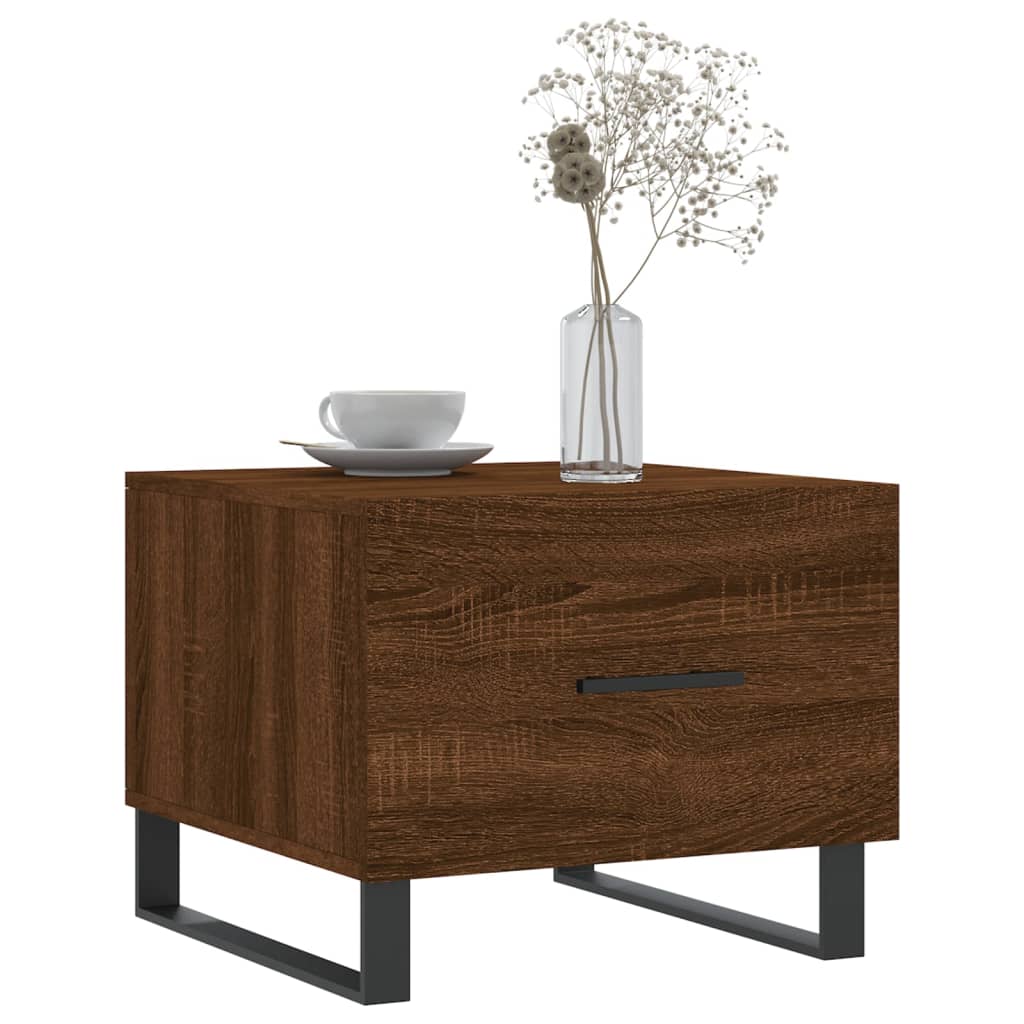 Sofaborde 2 stk Brun eg look 50x50x40 cm træmateriale