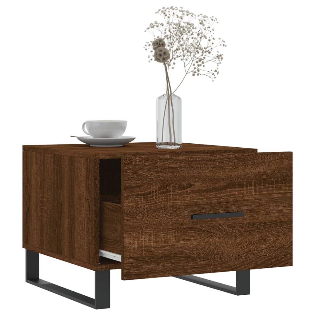 Sofaborde 2 stk Brun eg look 50x50x40 cm træmateriale