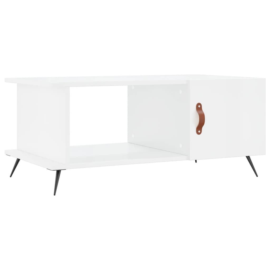 Sofabord højglans hvid 90x50x40 cm træmateriale