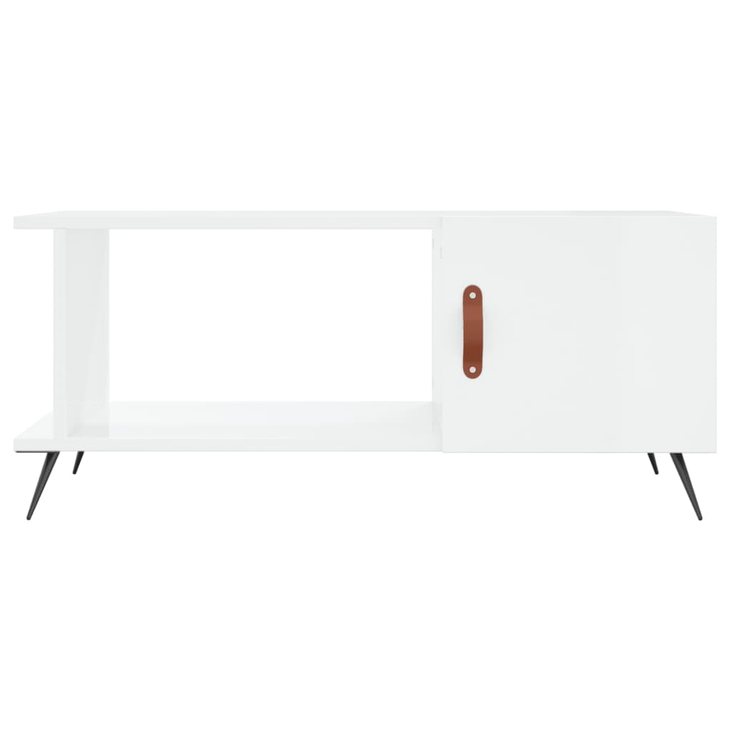 Sofabord højglans hvid 90x50x40 cm træmateriale