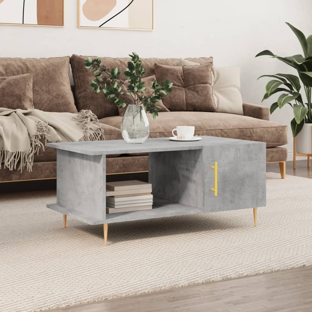 Sofabord betongrå 90x50x40 cm træmateriale