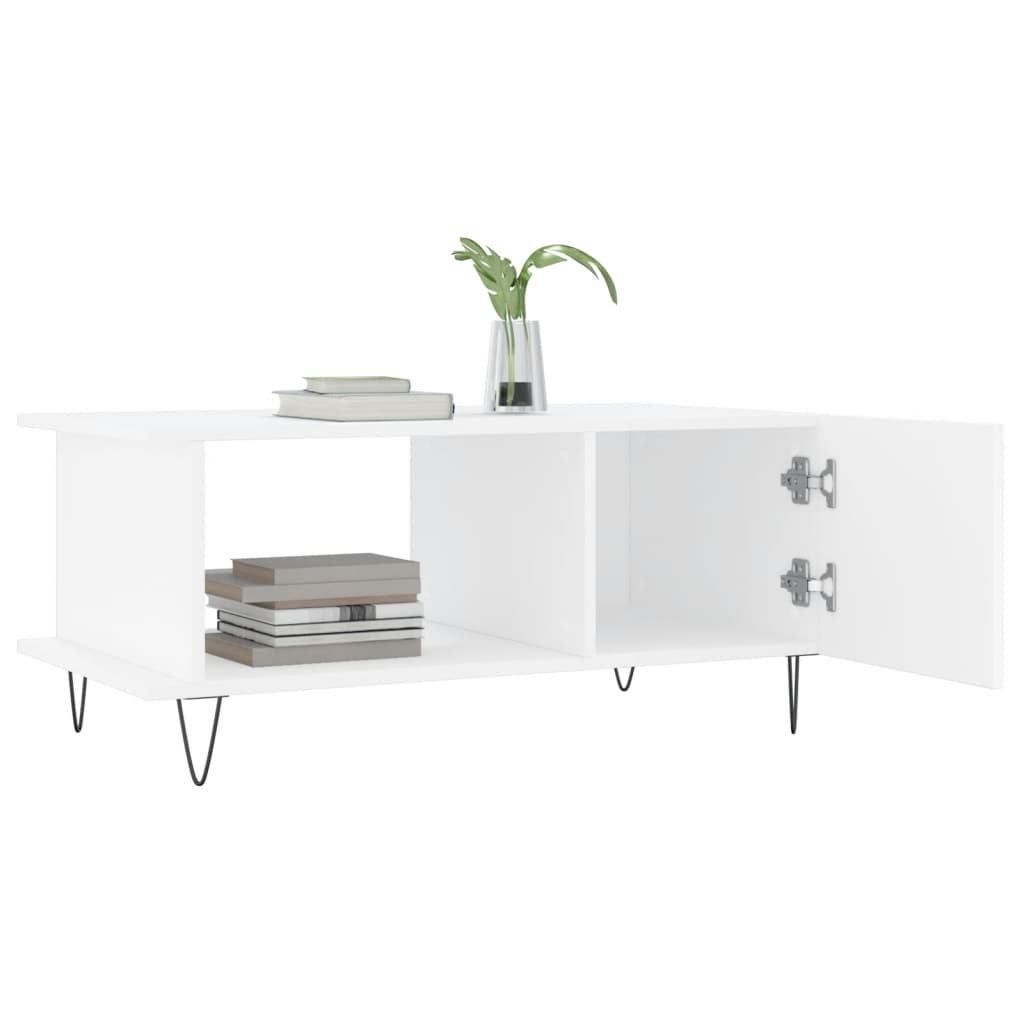 Sofabord Hvid 90x50x40 cm Træ Materiale