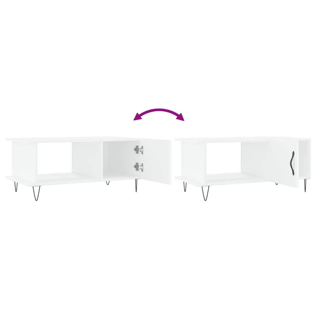 Sofabord Hvid 90x50x40 cm Træ Materiale