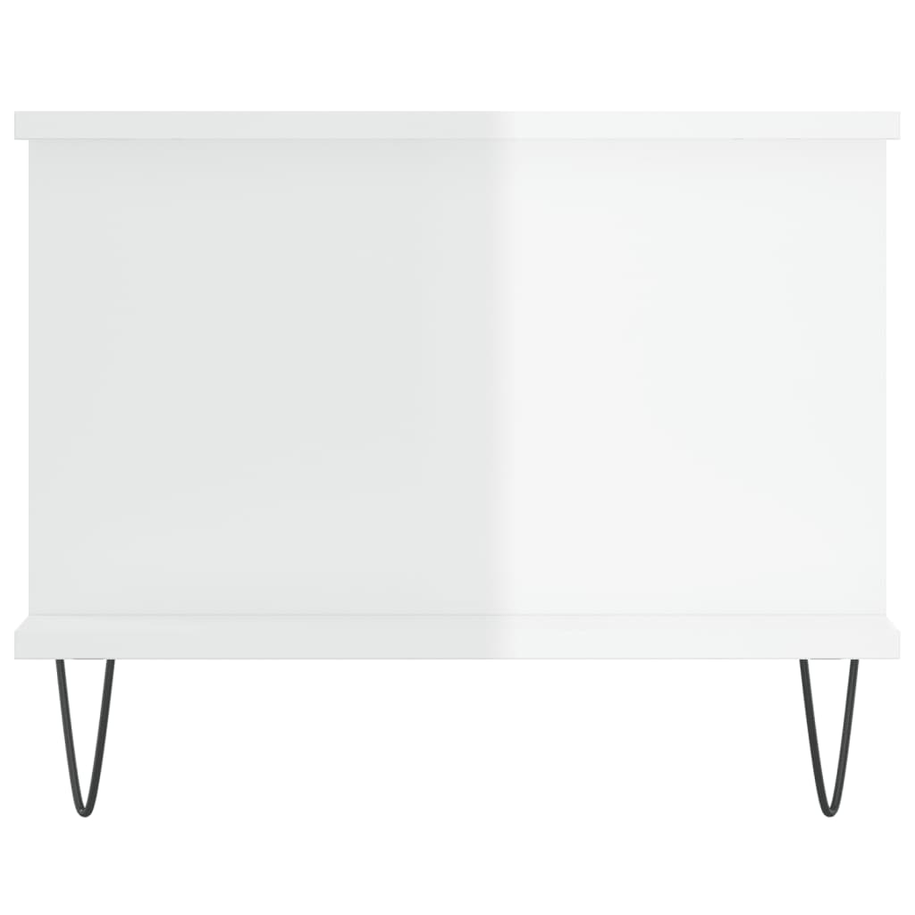 Sofabord højglans hvid 90x50x40 cm træmateriale