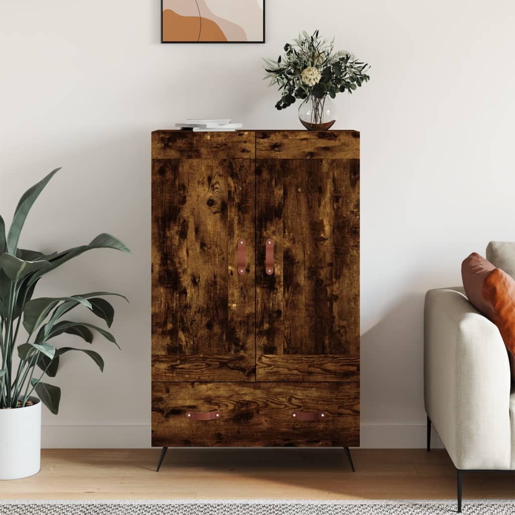 Highboard røget eg 69,5x31x115 cm træmateriale