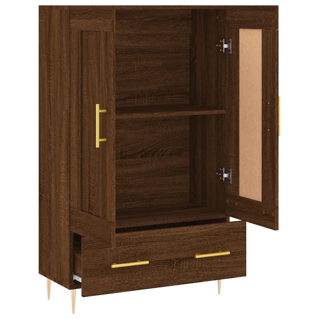 Highboard Brown Oak Look 69,5x31x115 cm Træmateriale