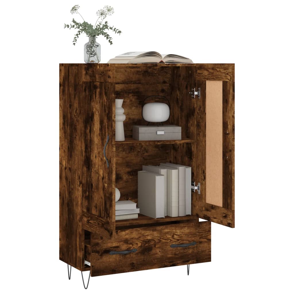 Highboard røget eg 69,5x31x115 cm træmateriale
