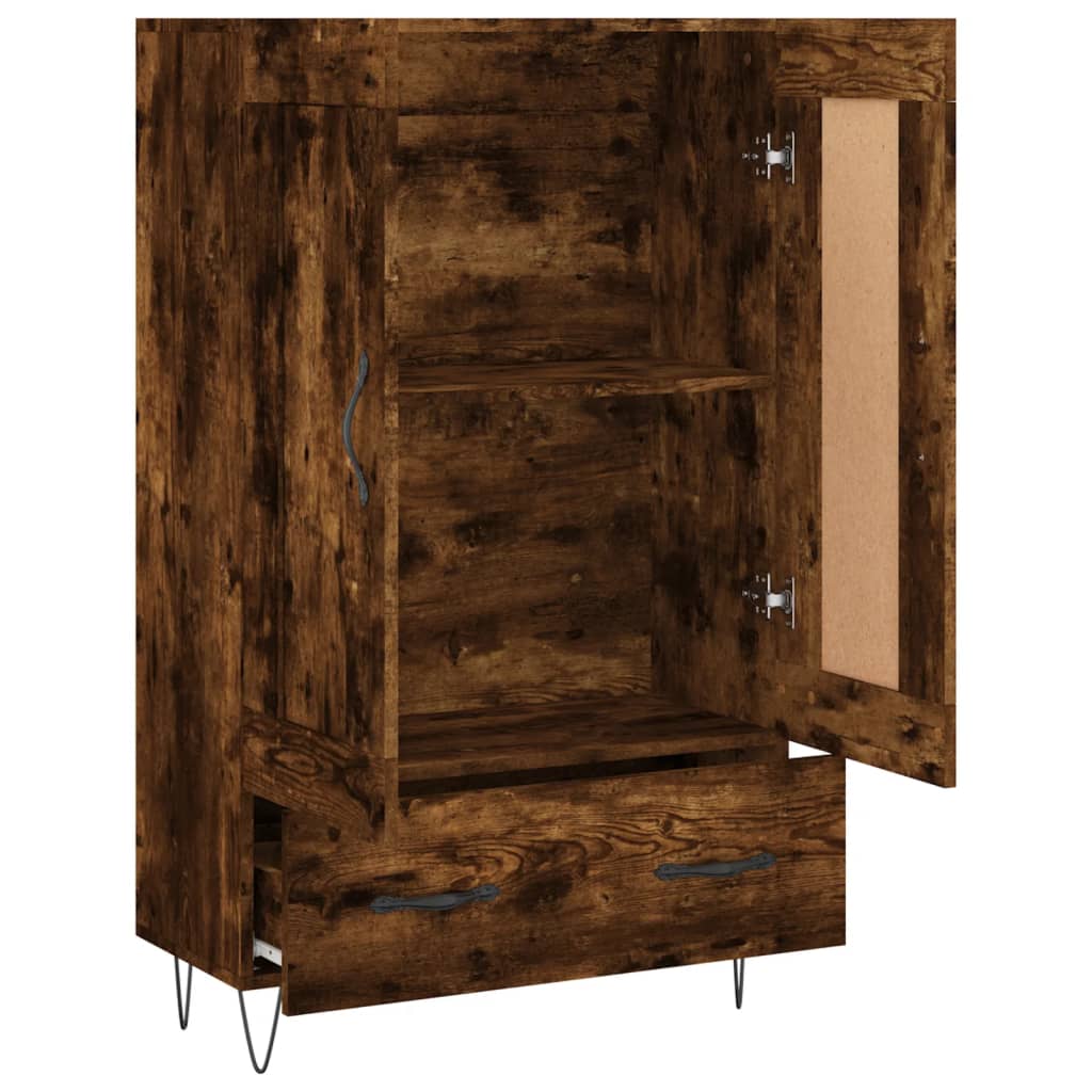 Highboard røget eg 69,5x31x115 cm træmateriale