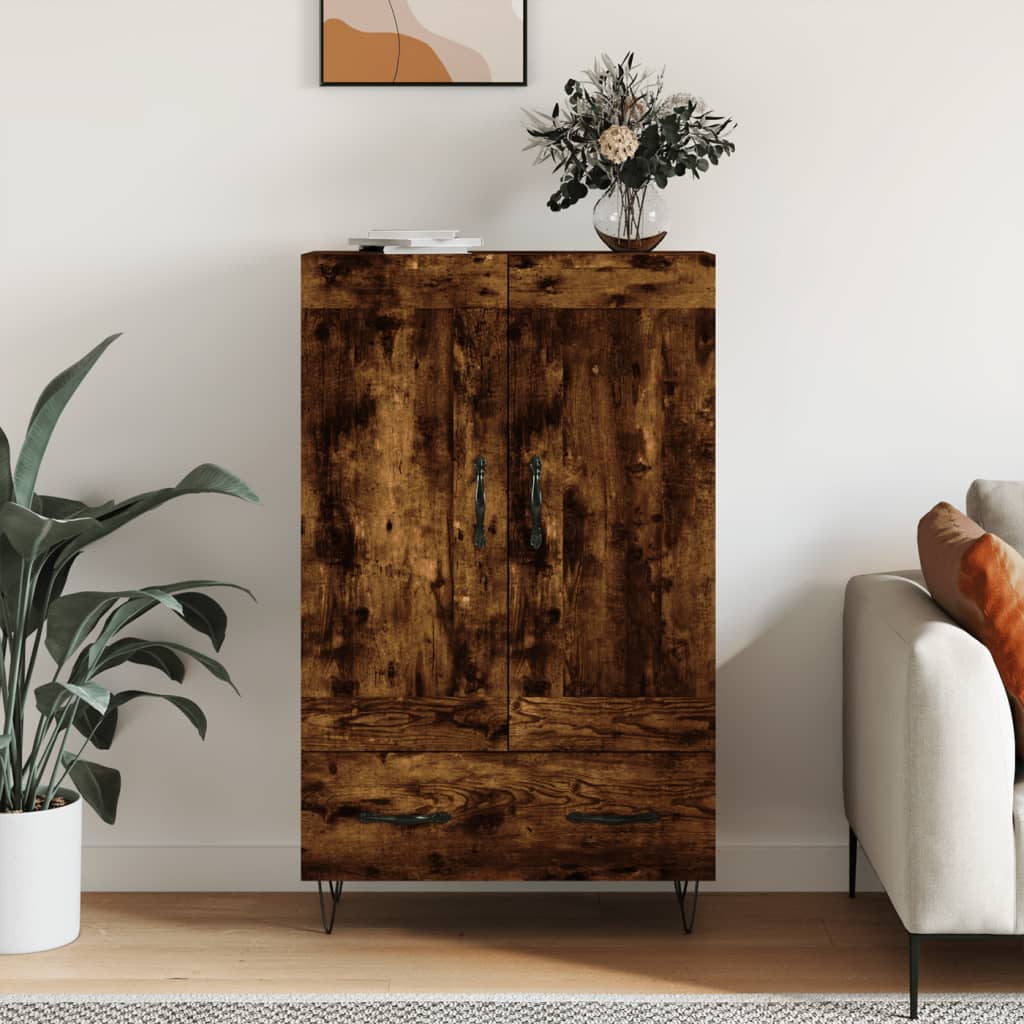 Highboard røget eg 69,5x31x115 cm træmateriale