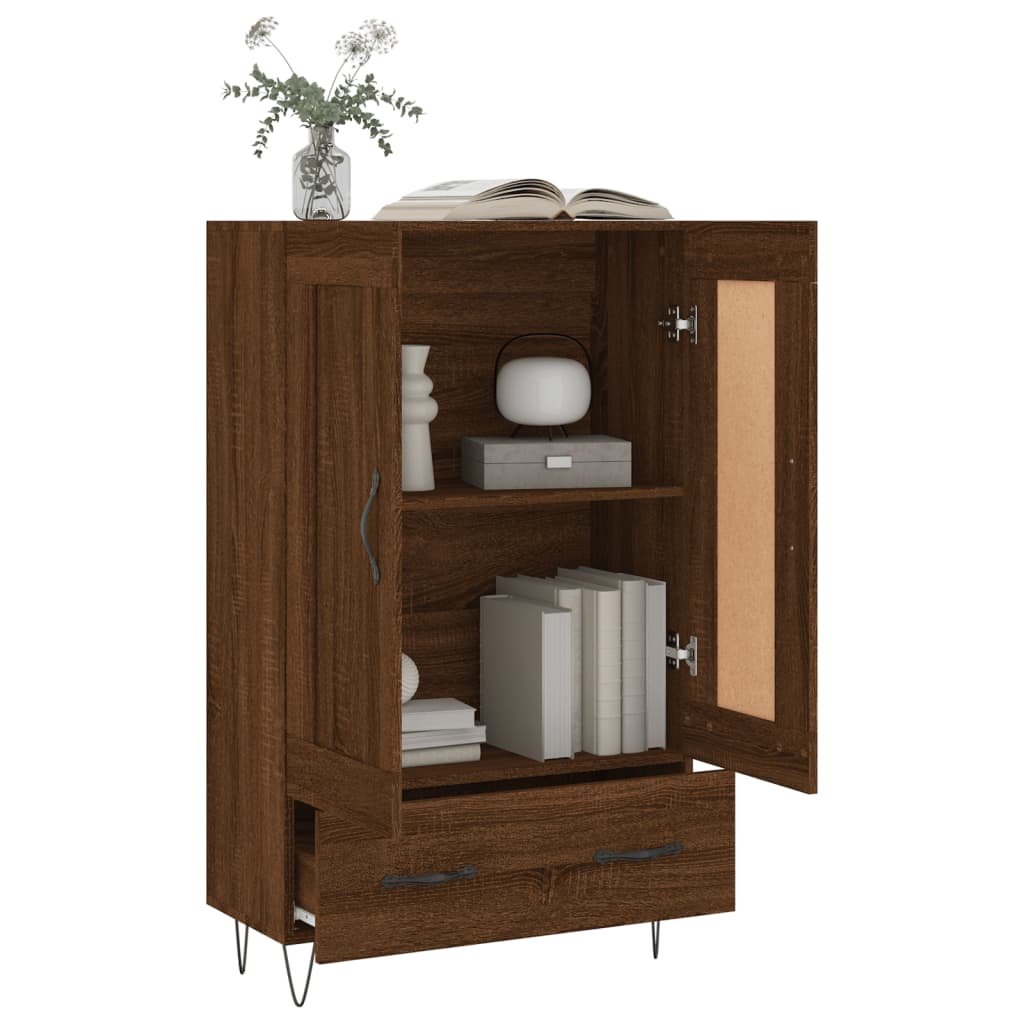 Highboard Brown Oak Look 69,5x31x115 cm Træmateriale