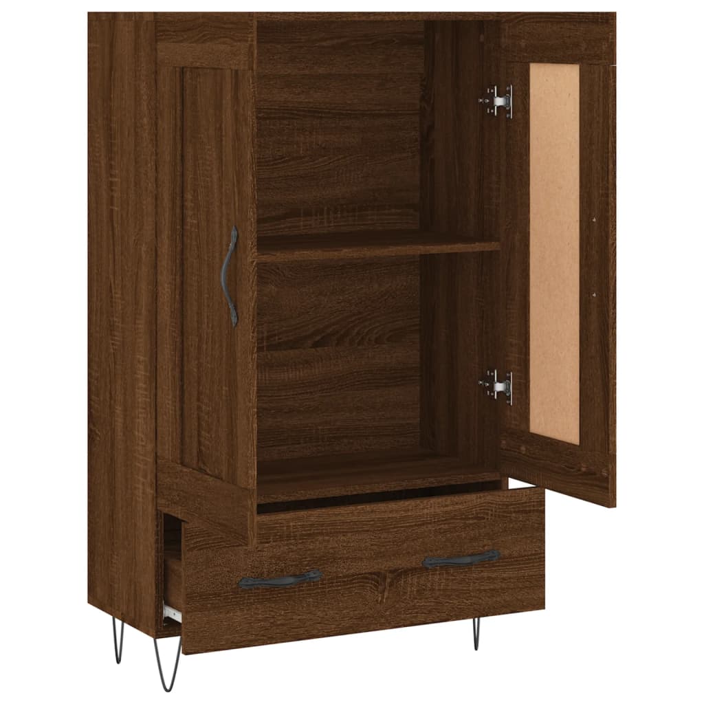 Highboard Brown Oak Look 69,5x31x115 cm Træmateriale