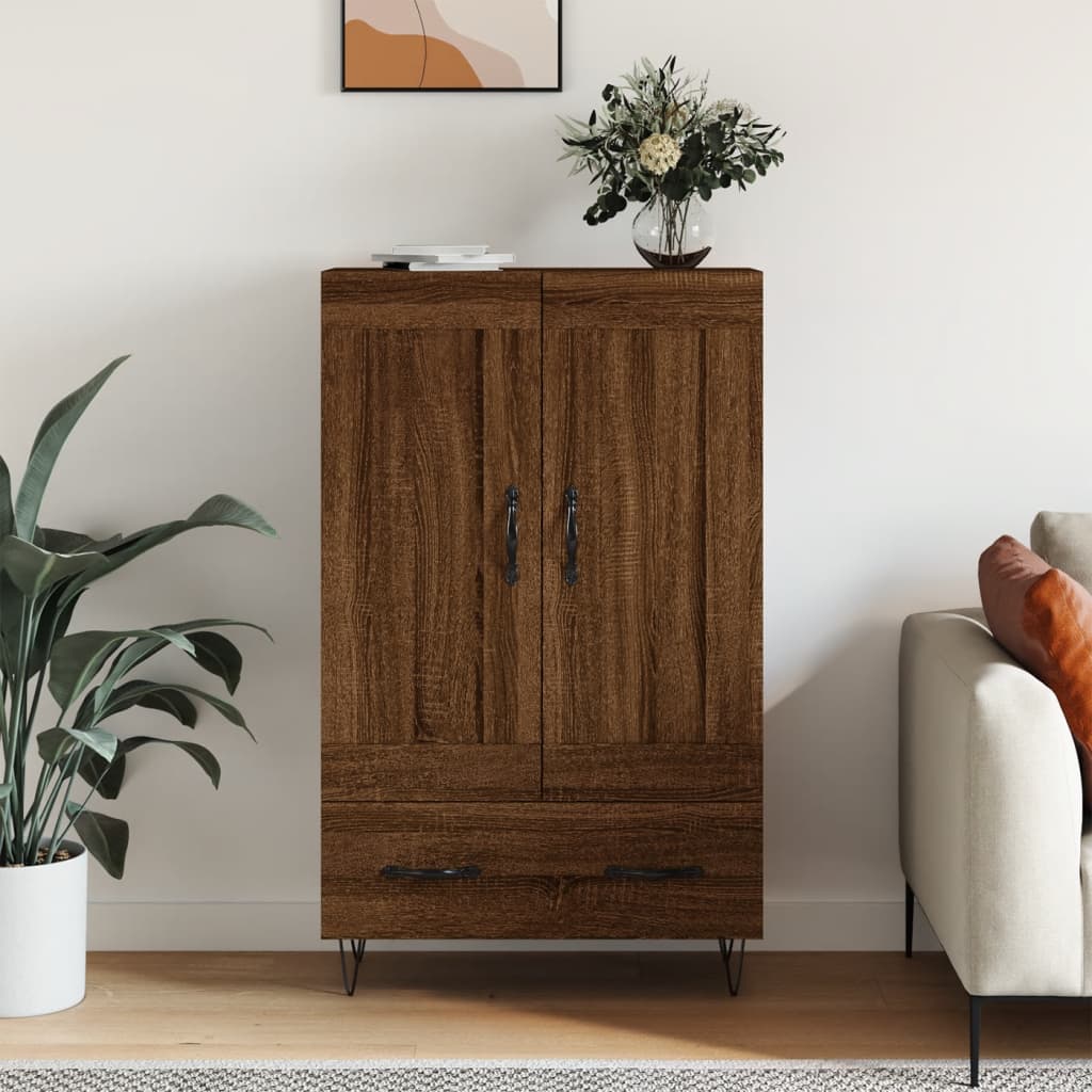 Highboard Brown Oak Look 69,5x31x115 cm Træmateriale