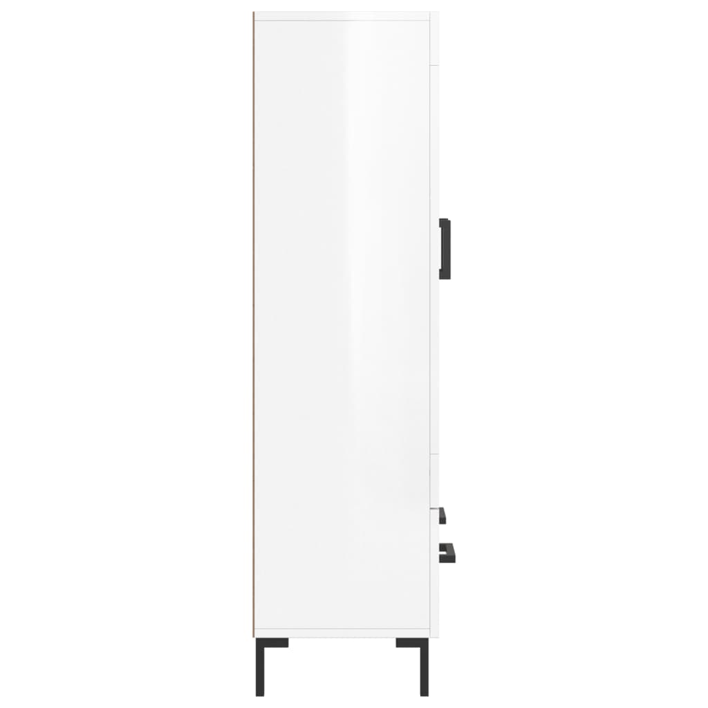 Highboard Højglans Hvid 69,5x31x115 cm Træmateriale
