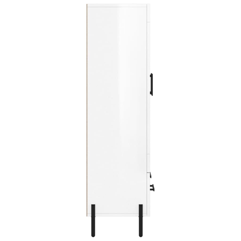 Highboard Højglans Hvid 69,5x31x115 cm Træmateriale