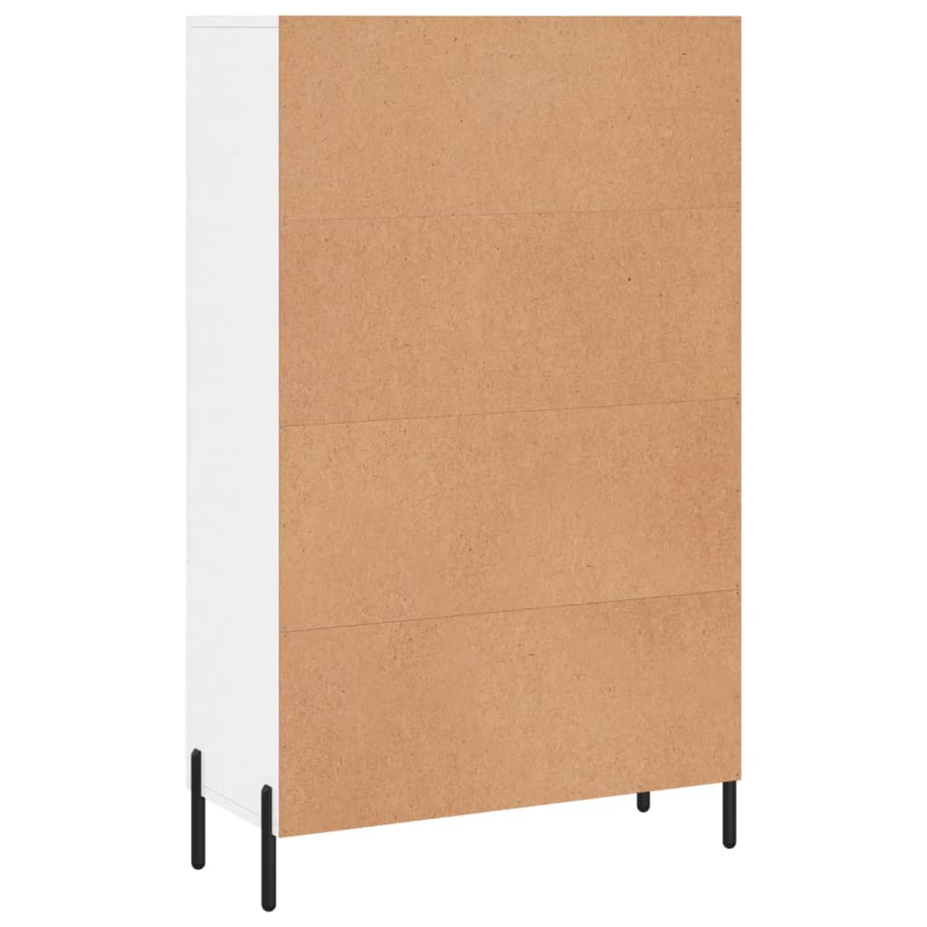 Highboard Højglans Hvid 69,5x31x115 cm Træmateriale