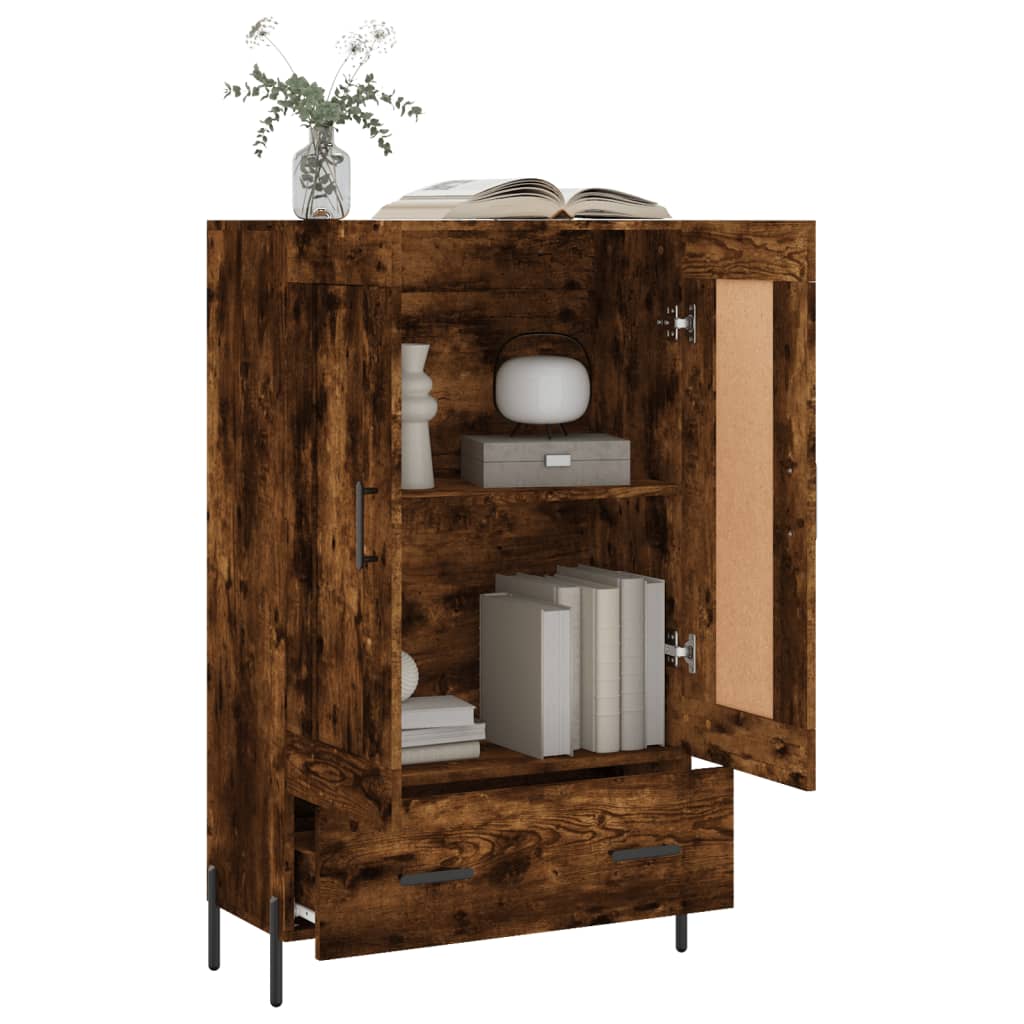Highboard røget eg 69,5x31x115 cm træmateriale