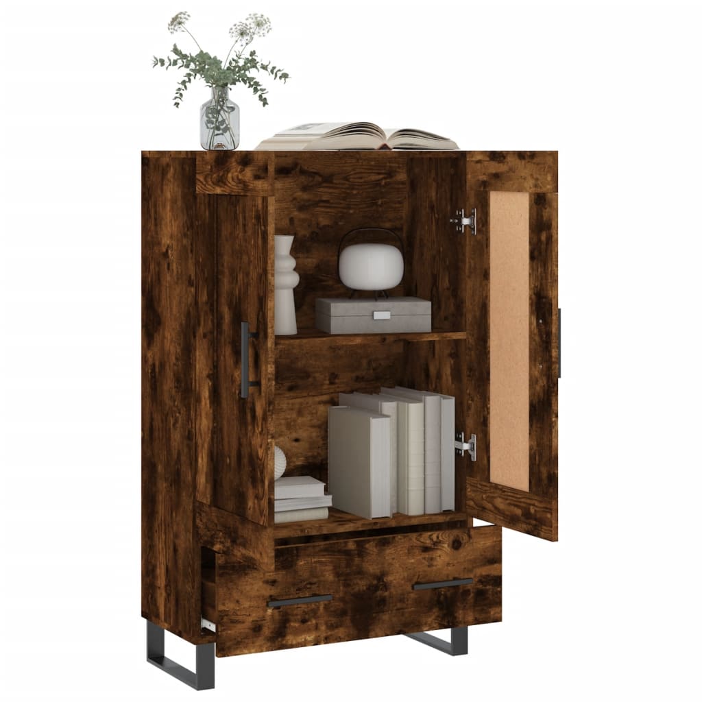 Highboard røget eg 69,5x31x115 cm træmateriale