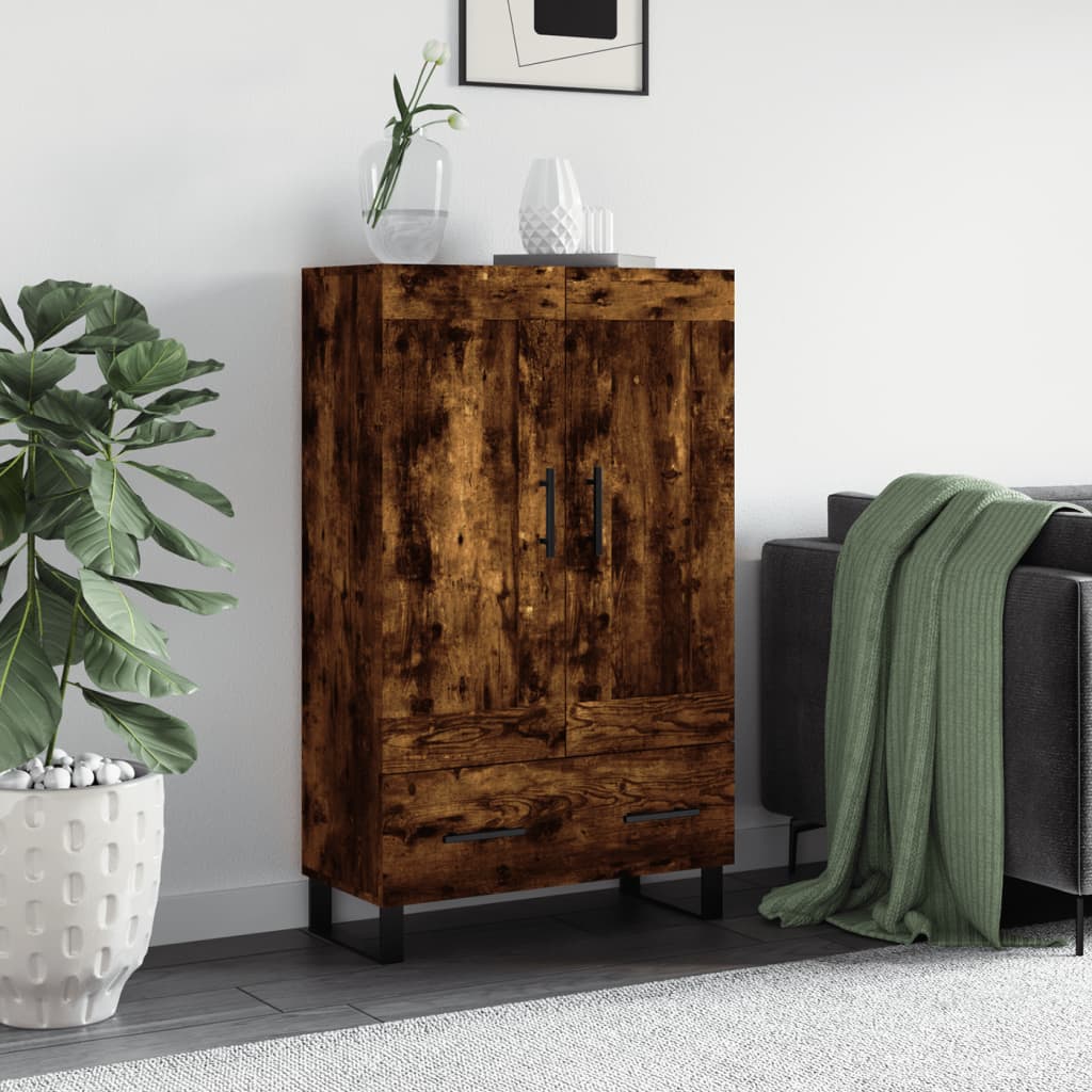 Highboard røget eg 69,5x31x115 cm træmateriale