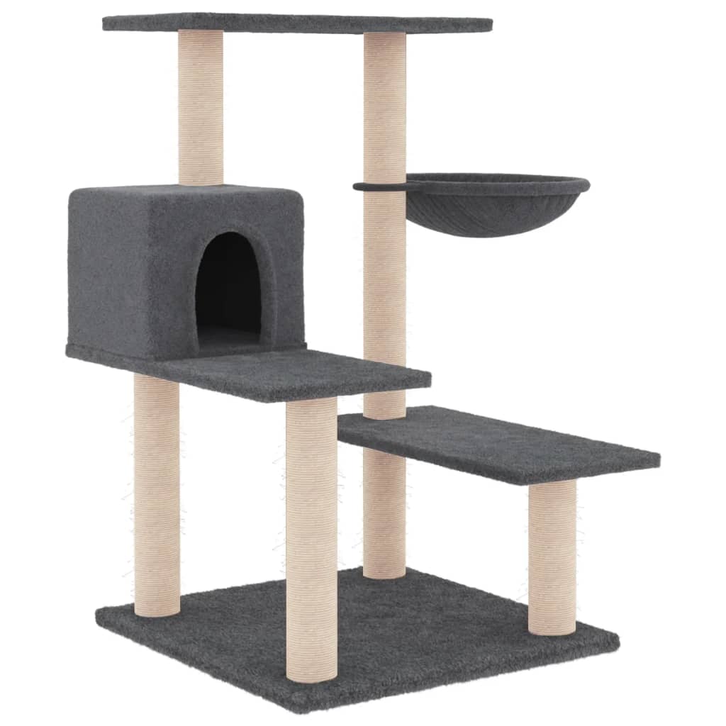 Kradsestolpe med sisal kradsestolper mørkegrå 82,5 cm