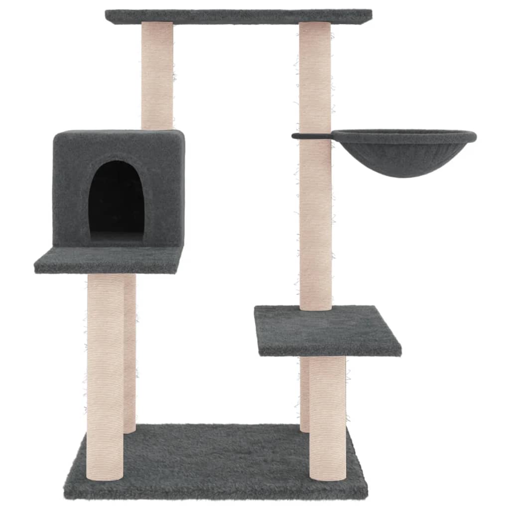 Kradsestolpe med sisal kradsestolper mørkegrå 82,5 cm