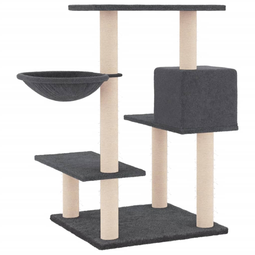 Kradsestolpe med sisal kradsestolper mørkegrå 82,5 cm