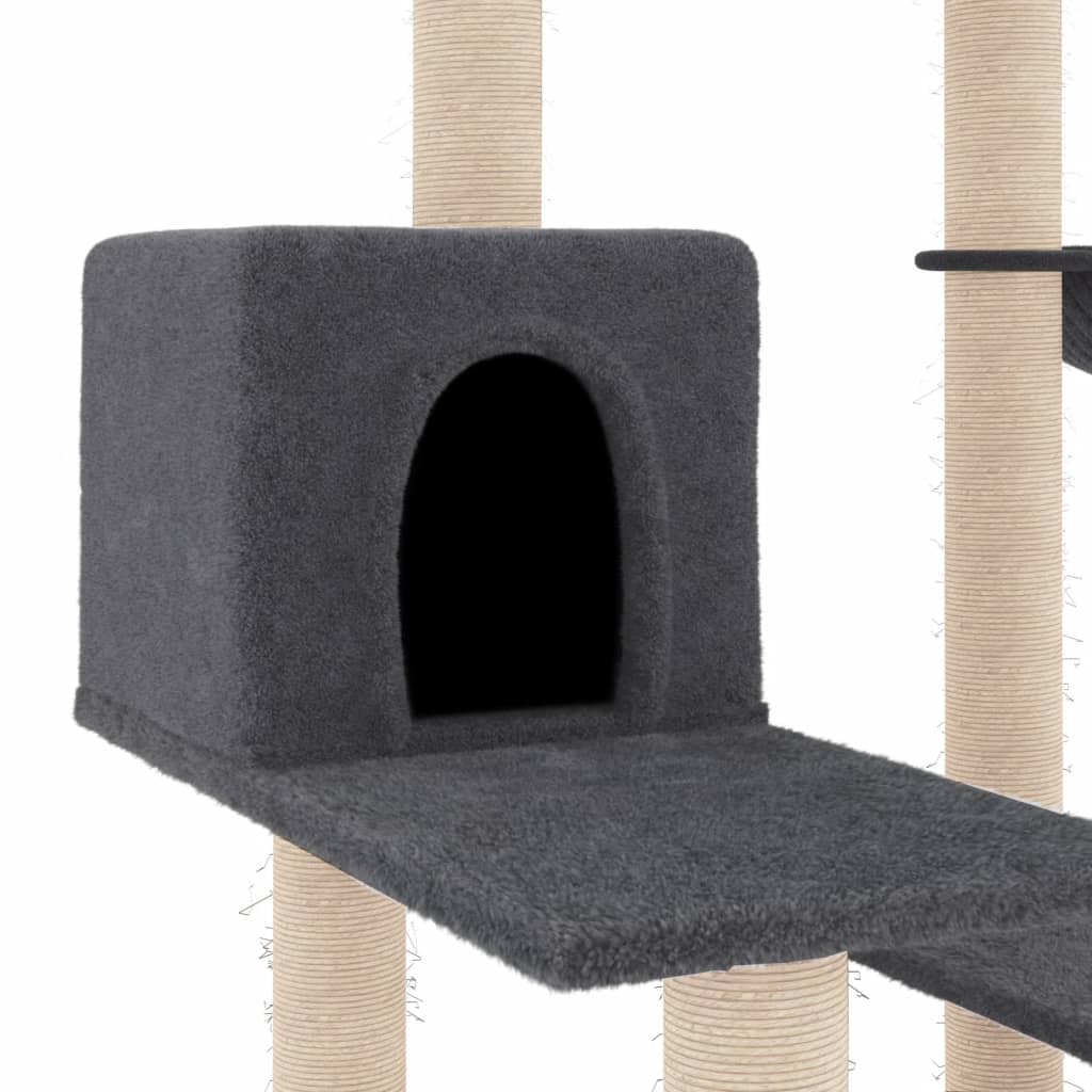Kradsestolpe med sisal kradsestolper mørkegrå 82,5 cm