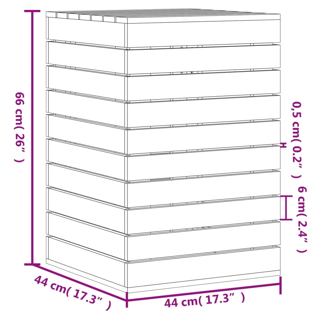 Vaskeri Hvid 44x44x66 cm Massiv Fyrretræ