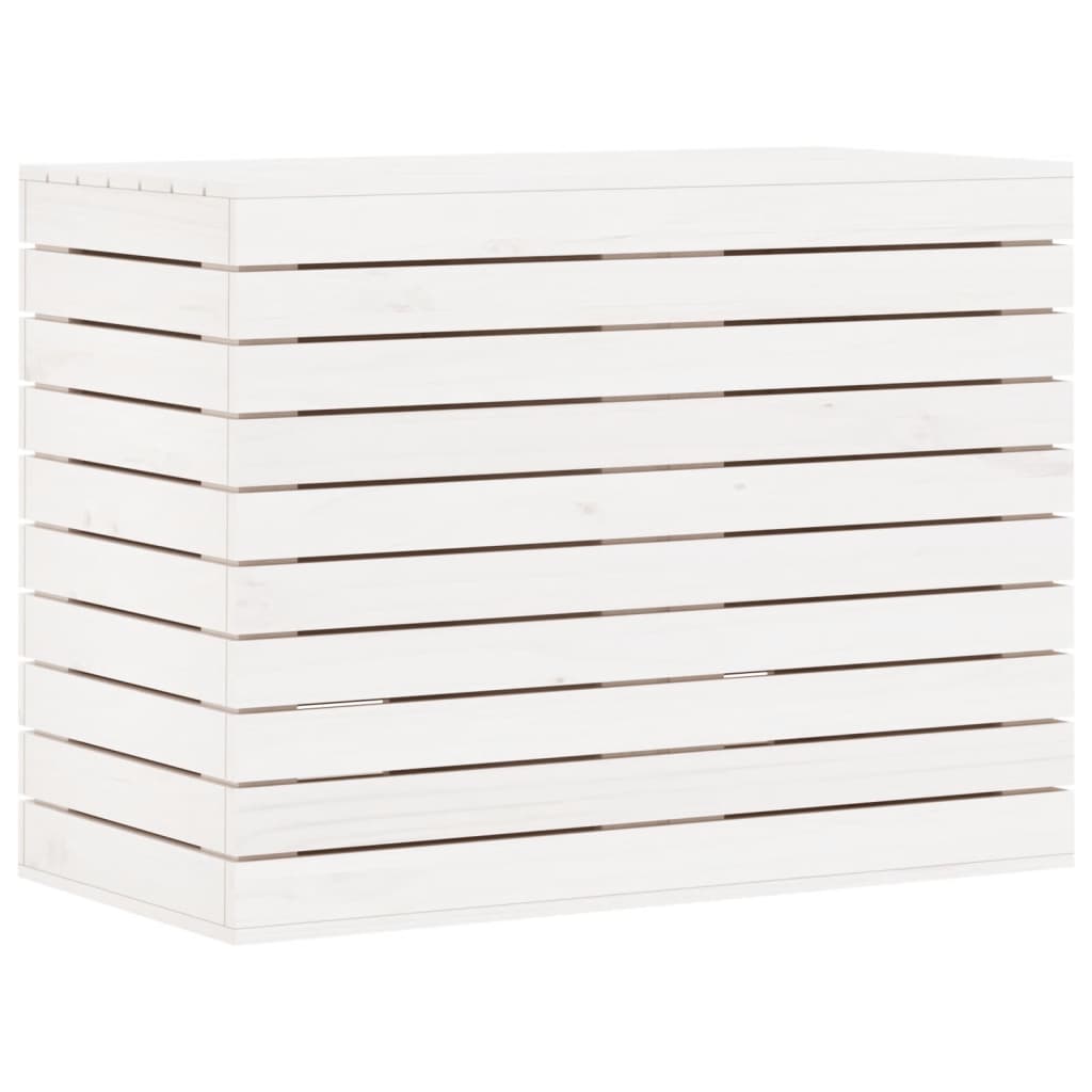 Vaskekasse Hvid 88,5x44x66 cm Massiv Fyrretræ