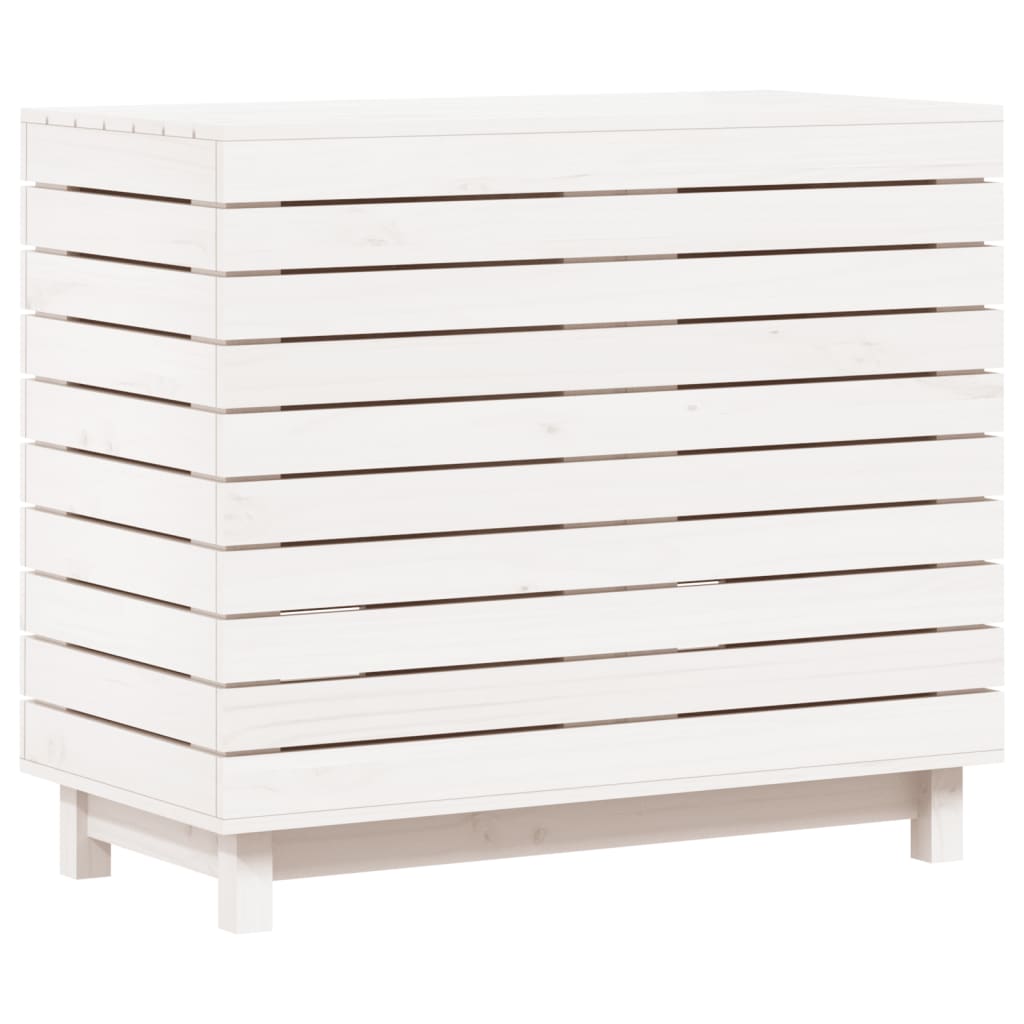 Vaskekasse Hvid 88,5x44x76 cm Massiv Fyrretræ