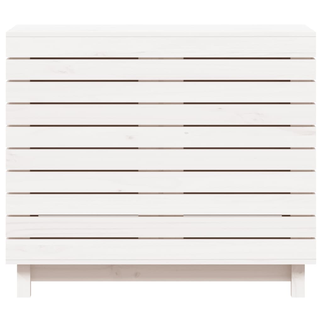 Vaskekasse Hvid 88,5x44x76 cm Massiv Fyrretræ