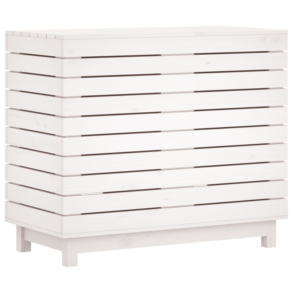 Vaskekasse Hvid 88,5x44x76 cm Massiv Fyrretræ