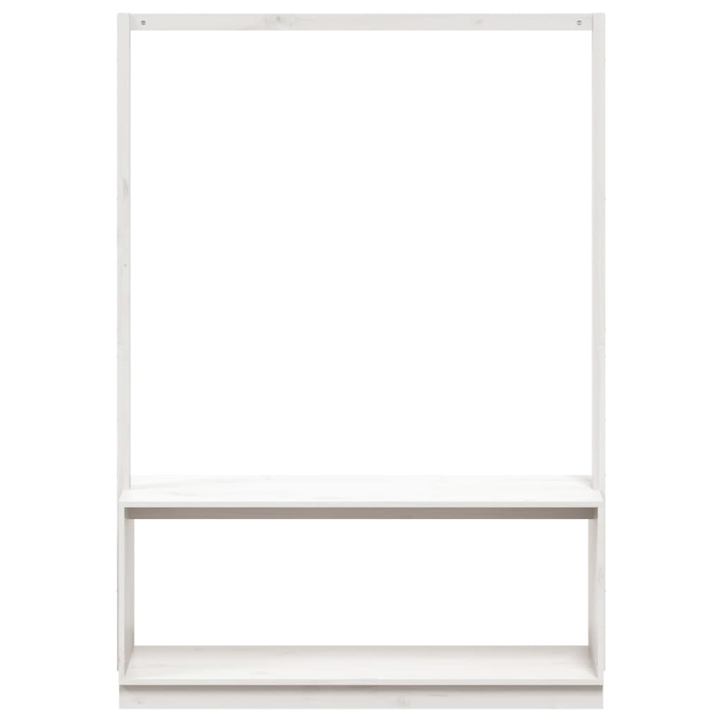 Tøjstativ med skostativ Hvid 113x40x157,5 cm Fyrretræ