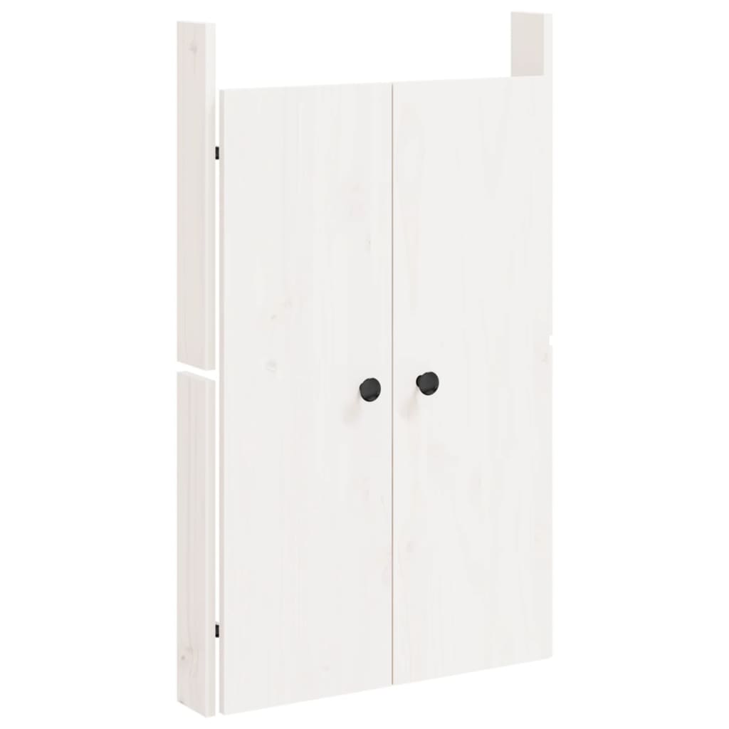 Låger til udekøkken hvid 50x9x82 cm massiv fyrretræ