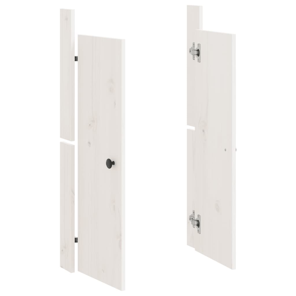 Låger til udekøkken hvid 50x9x82 cm massiv fyrretræ