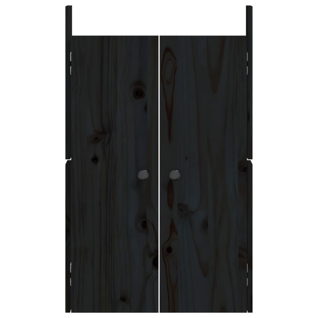 Låger til udekøkken Sort 50x9x82 cm Massivt fyrretræ