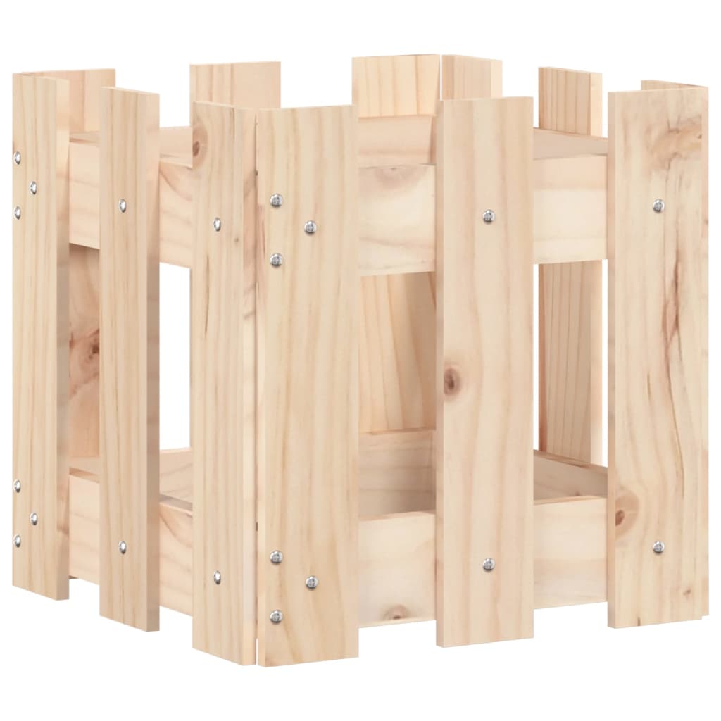 Plantekasse stakit design 30x30x30 cm massivt fyrretræ