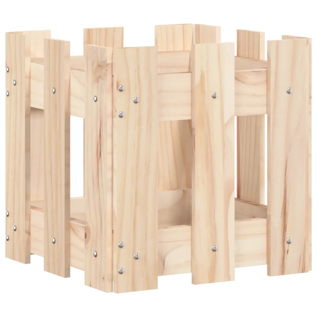 Plantekasse stakit design 30x30x30 cm massivt fyrretræ